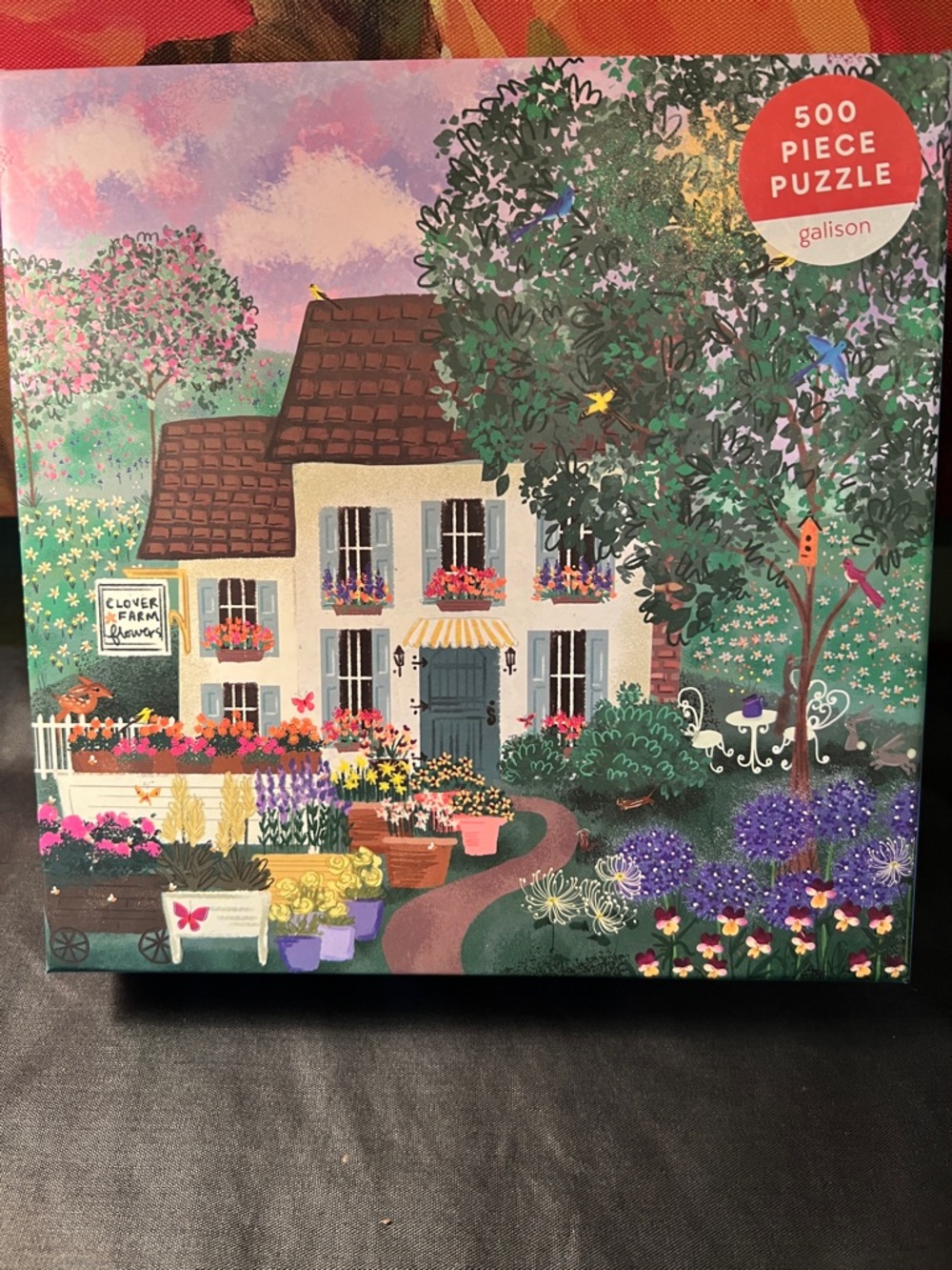 Galison Clover Farm 500-Piece Jigsaw Puzzle - Multi-Color Cottage Scene